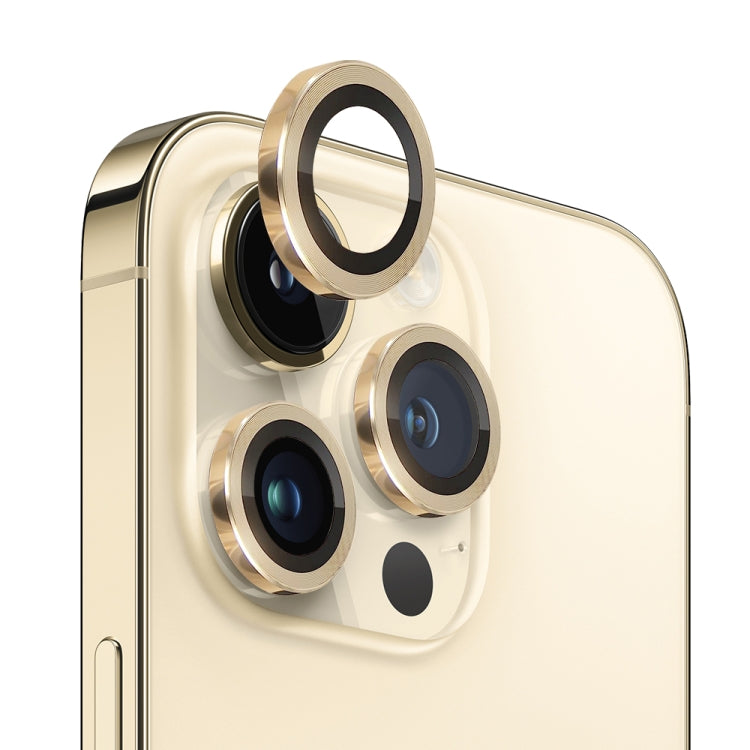 NORTHJO Camera Lens Tempered Glass CD Vein Metal Ring Film, For iPhone 14 Pro / 14 Pro Max