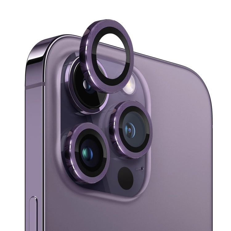 NORTHJO Camera Lens Tempered Glass CD Vein Metal Ring Film, For iPhone 14 Pro / 14 Pro Max