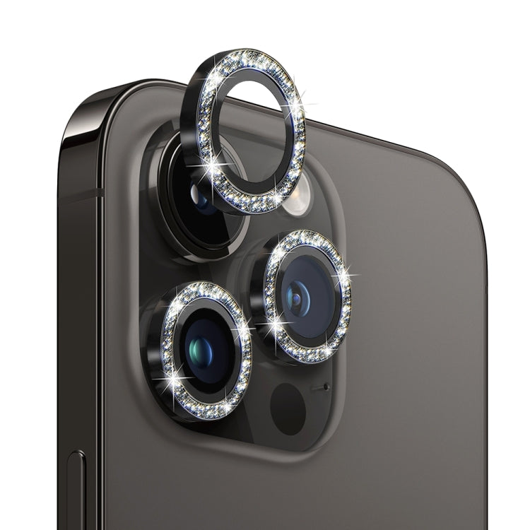 NORTHJO Camera Lens Tempered Glass Bling Glitter Metal Ring Film, For iPhone 14 Pro / 14 Pro Max