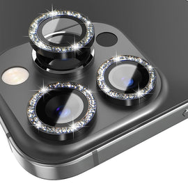 NORTHJO Camera Lens Tempered Glass Bling Glitter Metal Ring Film, For iPhone 14 Pro / 14 Pro Max