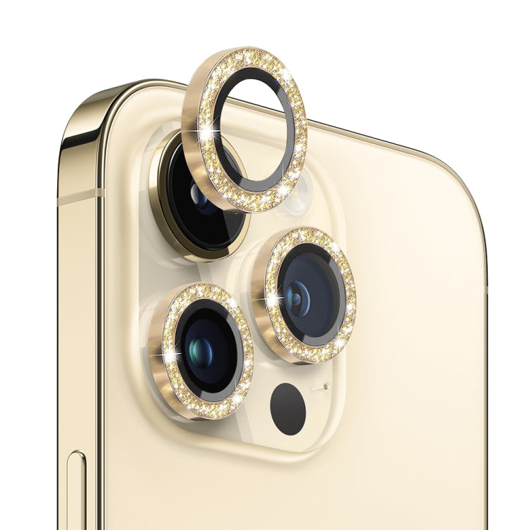NORTHJO Camera Lens Tempered Glass Bling Glitter Metal Ring Film, For iPhone 14 Pro / 14 Pro Max