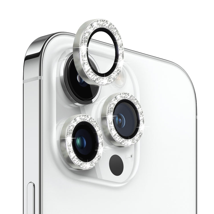NORTHJO Camera Lens Tempered Glass Bling Glitter Metal Ring Film, For iPhone 14 Pro / 14 Pro Max