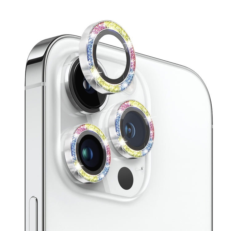 NORTHJO Camera Lens Tempered Glass Bling Glitter Metal Ring Film, For iPhone 14 Pro / 14 Pro Max