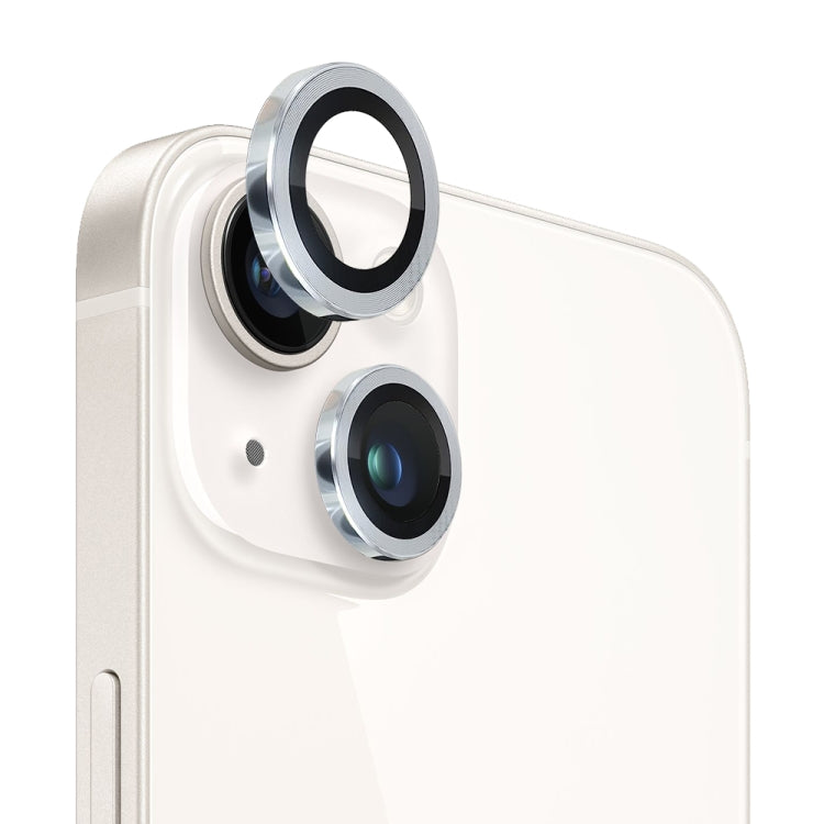 NORTHJO Camera Lens Protector Tempered Glass CD Vein Metal Ring Film, For iPhone 14 / 14 Plus