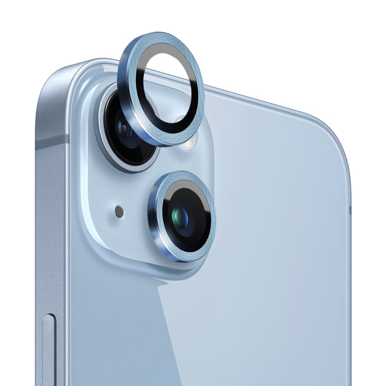 NORTHJO Camera Lens Protector Tempered Glass CD Vein Metal Ring Film, For iPhone 14 / 14 Plus