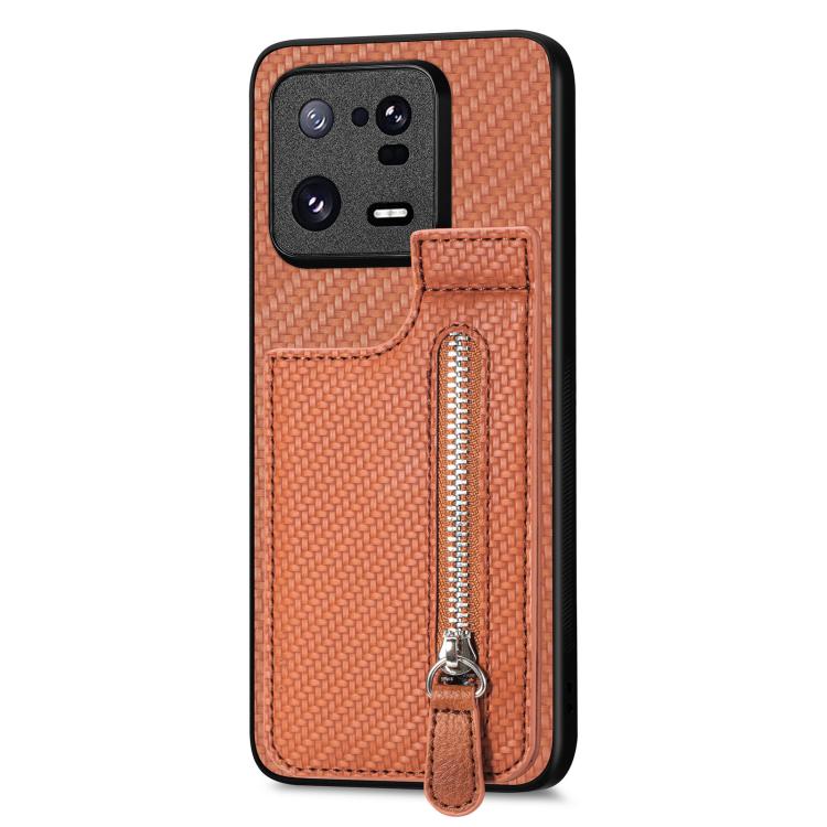 Carbon Fiber Vertical Flip Zipper Phone Case, For Redmi 15C 5G / 4G Glodal 171mm, For Xiaomi 15T, For Redmi K80 Pro / Poco F7 Ultra, For Redmi K80 / Poco F7 Pro, For Redmi Turbo 4, For Xiaomi Poco X7 Pro, For Redmi Note 12 5G, For Xiaomi 13 Pro        ...