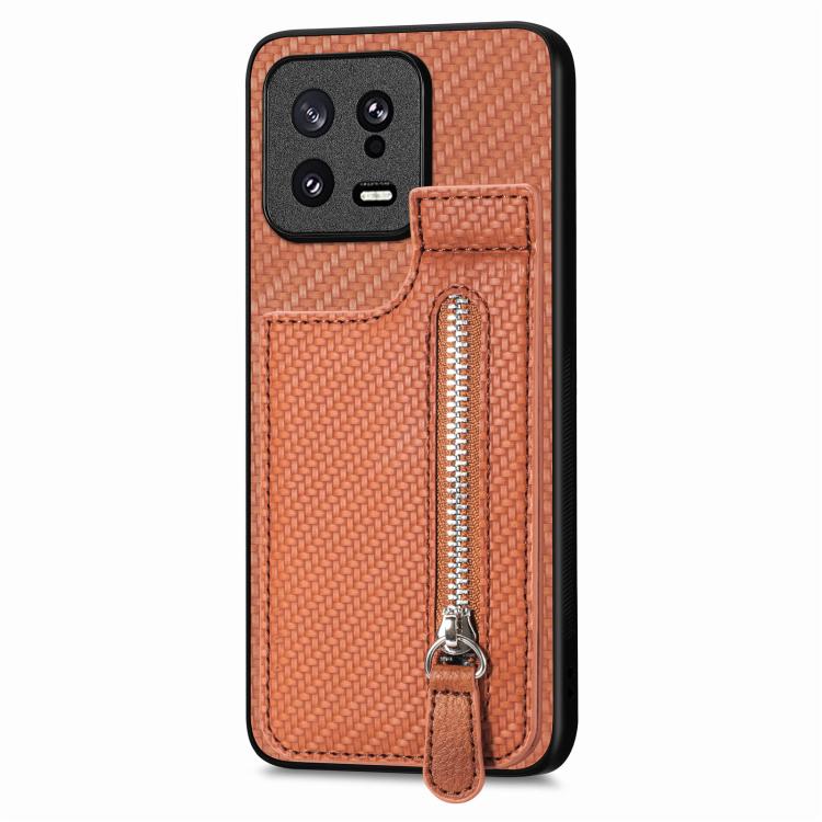 Carbon Fiber Vertical Flip Zipper Phone Case, For Redmi 15C 5G / 4G Glodal 171mm, For Xiaomi 15T, For Redmi K80 Pro / Poco F7 Ultra, For Redmi K80 / Poco F7 Pro, For Redmi Turbo 4, For Xiaomi Poco X7 Pro, For Redmi Note 12 5G, For Xiaomi 13 Pro        ...