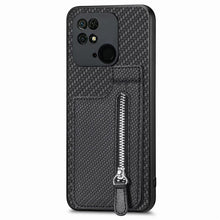 Load image into Gallery viewer, Carbon Fiber Vertical Flip Zipper Phone Case, For Xiaomi POCO M5 4G, For Redmi Note 11T Pro 5G, For Redmi 10C, For Redmi Note 11 4G, For Redmi 10, For Redmi Note 10 4G