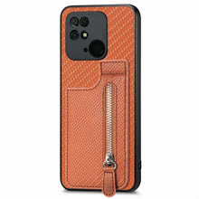 Load image into Gallery viewer, Carbon Fiber Vertical Flip Zipper Phone Case, For Xiaomi POCO M5 4G, For Redmi Note 11T Pro 5G, For Redmi 10C, For Redmi Note 11 4G, For Redmi 10, For Redmi Note 10 4G