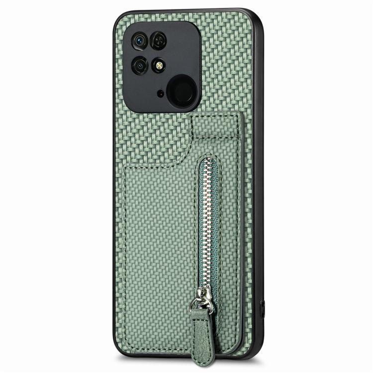 Carbon Fiber Vertical Flip Zipper Phone Case, For Xiaomi 12T, For Xiaomi POCO M5 4G, For Redmi Note 11T Pro 5G, For Redmi 10C, For Redmi Note 11 4G, For Redmi 10, For Redmi Note 10 4G
