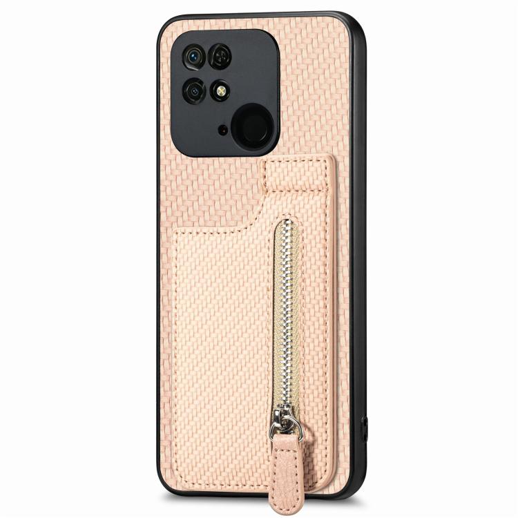 Carbon Fiber Vertical Flip Zipper Phone Case, For Xiaomi POCO M5 4G, For Redmi Note 11T Pro 5G, For Redmi 10C, For Redmi Note 11 4G, For Redmi 10, For Redmi Note 10 4G