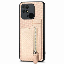 Load image into Gallery viewer, Carbon Fiber Vertical Flip Zipper Phone Case, For Xiaomi POCO M5 4G, For Redmi Note 11T Pro 5G, For Redmi 10C, For Redmi Note 11 4G, For Redmi 10, For Redmi Note 10 4G
