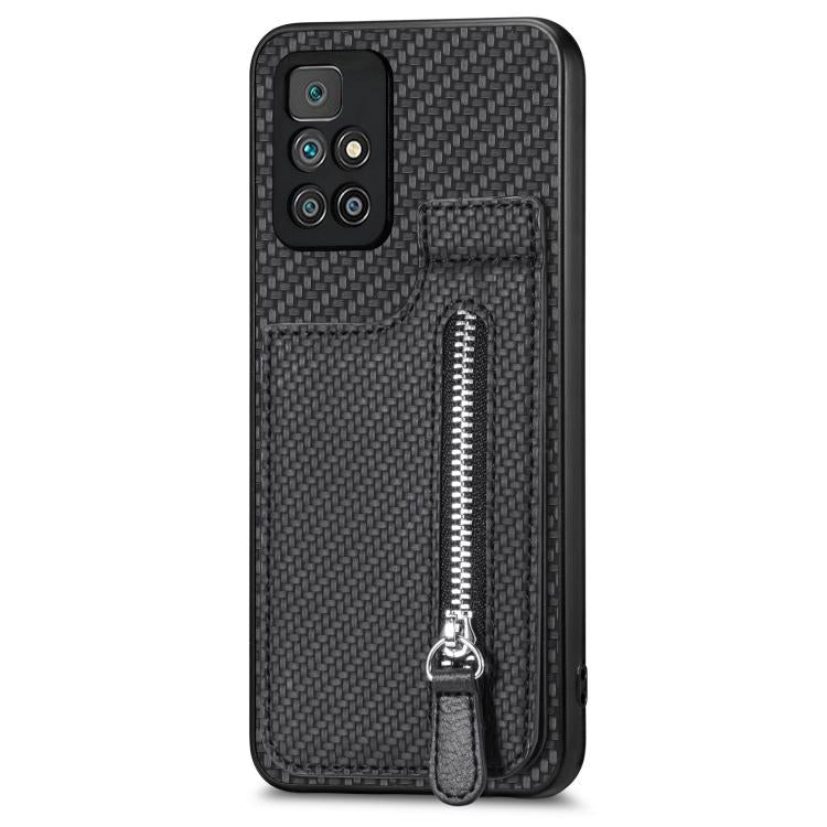 Carbon Fiber Vertical Flip Zipper Phone Case, For Xiaomi 12T, For Xiaomi POCO M5 4G, For Redmi Note 11T Pro 5G, For Redmi 10C, For Redmi Note 11 4G, For Redmi 10, For Redmi Note 10 4G