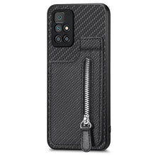Load image into Gallery viewer, Carbon Fiber Vertical Flip Zipper Phone Case, For Xiaomi POCO M5 4G, For Redmi Note 11T Pro 5G, For Redmi 10C, For Redmi Note 11 4G, For Redmi 10, For Redmi Note 10 4G