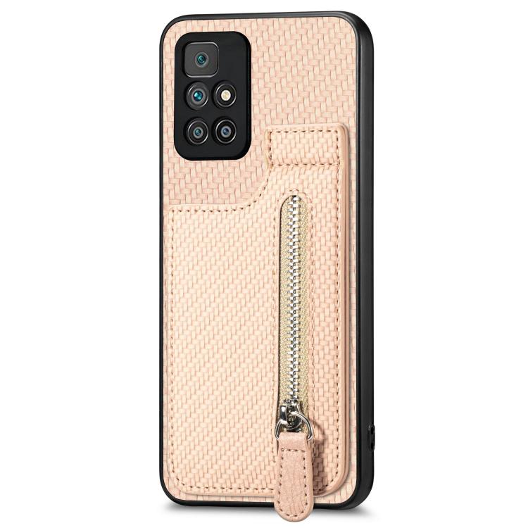 Carbon Fiber Vertical Flip Zipper Phone Case, For Xiaomi 12T, For Xiaomi POCO M5 4G, For Redmi Note 11T Pro 5G, For Redmi 10C, For Redmi Note 11 4G, For Redmi 10, For Redmi Note 10 4G