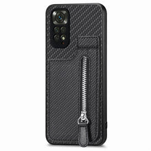 Load image into Gallery viewer, Carbon Fiber Vertical Flip Zipper Phone Case, For Xiaomi POCO M5 4G, For Redmi Note 11T Pro 5G, For Redmi 10C, For Redmi Note 11 4G, For Redmi 10, For Redmi Note 10 4G