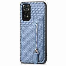 Load image into Gallery viewer, Carbon Fiber Vertical Flip Zipper Phone Case, For Xiaomi POCO M5 4G, For Redmi Note 11T Pro 5G, For Redmi 10C, For Redmi Note 11 4G, For Redmi 10, For Redmi Note 10 4G