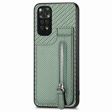 Load image into Gallery viewer, Carbon Fiber Vertical Flip Zipper Phone Case, For Xiaomi POCO M5 4G, For Redmi Note 11T Pro 5G, For Redmi 10C, For Redmi Note 11 4G, For Redmi 10, For Redmi Note 10 4G