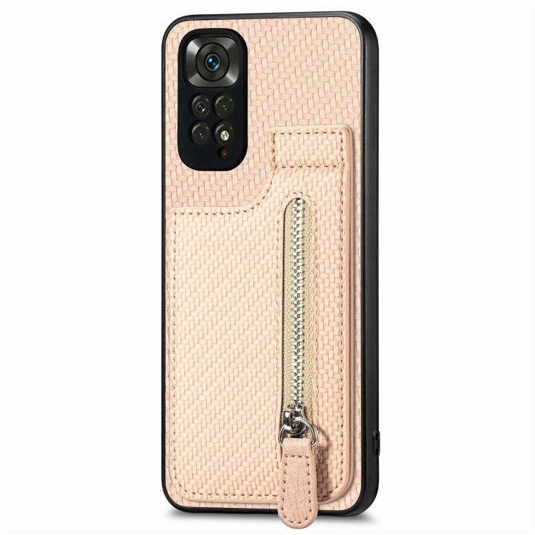 Carbon Fiber Vertical Flip Zipper Phone Case, For Xiaomi 12T, For Xiaomi POCO M5 4G, For Redmi Note 11T Pro 5G, For Redmi 10C, For Redmi Note 11 4G, For Redmi 10, For Redmi Note 10 4G
