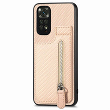 Load image into Gallery viewer, Carbon Fiber Vertical Flip Zipper Phone Case, For Xiaomi POCO M5 4G, For Redmi Note 11T Pro 5G, For Redmi 10C, For Redmi Note 11 4G, For Redmi 10, For Redmi Note 10 4G