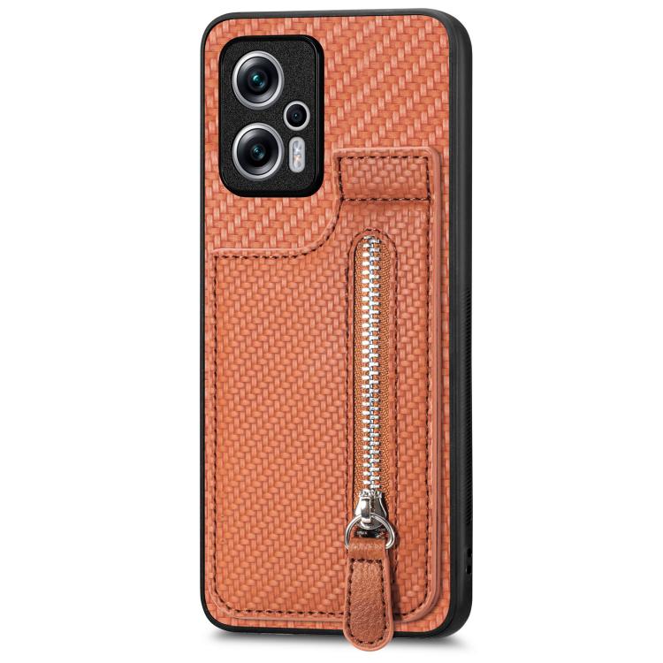 Carbon Fiber Vertical Flip Zipper Phone Case, For Xiaomi 12T, For Xiaomi POCO M5 4G, For Redmi Note 11T Pro 5G, For Redmi 10C, For Redmi Note 11 4G, For Redmi 10, For Redmi Note 10 4G
