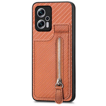 Load image into Gallery viewer, Carbon Fiber Vertical Flip Zipper Phone Case, For Xiaomi POCO M5 4G, For Redmi Note 11T Pro 5G, For Redmi 10C, For Redmi Note 11 4G, For Redmi 10, For Redmi Note 10 4G