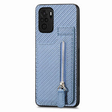 Load image into Gallery viewer, Carbon Fiber Vertical Flip Zipper Phone Case, For Xiaomi 12T, For Xiaomi POCO M5 4G, For Redmi Note 11T Pro 5G, For Redmi 10C, For Redmi Note 11 4G, For Redmi 10, For Redmi Note 10 4G