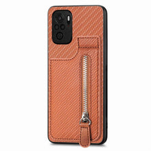 Load image into Gallery viewer, Carbon Fiber Vertical Flip Zipper Phone Case, For Xiaomi 12T, For Xiaomi POCO M5 4G, For Redmi Note 11T Pro 5G, For Redmi 10C, For Redmi Note 11 4G, For Redmi 10, For Redmi Note 10 4G