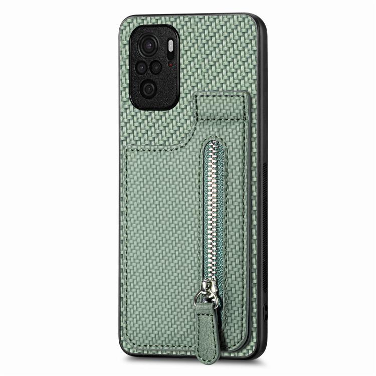 Carbon Fiber Vertical Flip Zipper Phone Case, For Xiaomi 12T, For Xiaomi POCO M5 4G, For Redmi Note 11T Pro 5G, For Redmi 10C, For Redmi Note 11 4G, For Redmi 10, For Redmi Note 10 4G