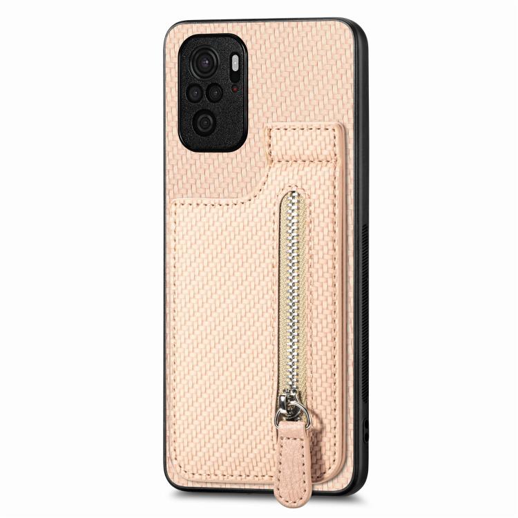 Carbon Fiber Vertical Flip Zipper Phone Case, For Xiaomi 12T, For Xiaomi POCO M5 4G, For Redmi Note 11T Pro 5G, For Redmi 10C, For Redmi Note 11 4G, For Redmi 10, For Redmi Note 10 4G
