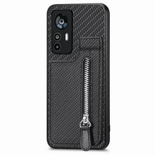 Load image into Gallery viewer, Carbon Fiber Vertical Flip Zipper Phone Case, For Xiaomi 12T, For Xiaomi POCO M5 4G, For Redmi Note 11T Pro 5G, For Redmi 10C, For Redmi Note 11 4G, For Redmi 10, For Redmi Note 10 4G