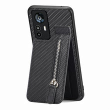Load image into Gallery viewer, Carbon Fiber Vertical Flip Zipper Phone Case, For Xiaomi 12T, For Xiaomi POCO M5 4G, For Redmi Note 11T Pro 5G, For Redmi 10C, For Redmi Note 11 4G, For Redmi 10, For Redmi Note 10 4G