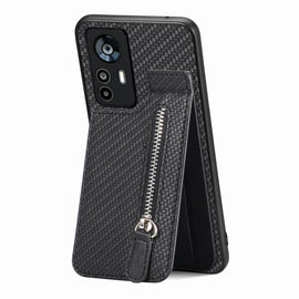 Carbon Fiber Vertical Flip Zipper Phone Case, For Xiaomi 12T, For Xiaomi POCO M5 4G, For Redmi Note 11T Pro 5G, For Redmi 10C, For Redmi Note 11 4G, For Redmi 10, For Redmi Note 10 4G