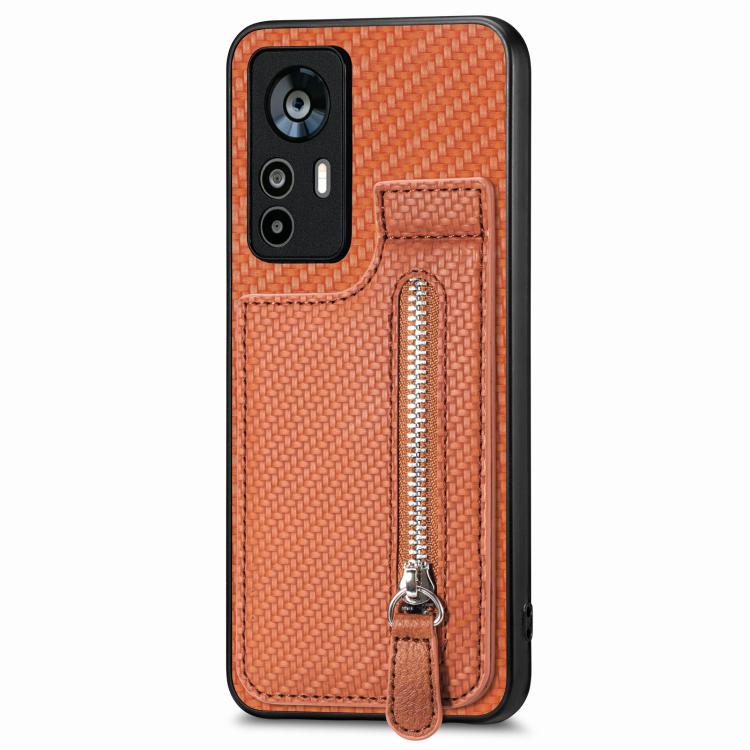 Carbon Fiber Vertical Flip Zipper Phone Case, For Xiaomi 12T, For Xiaomi POCO M5 4G, For Redmi Note 11T Pro 5G, For Redmi 10C, For Redmi Note 11 4G, For Redmi 10, For Redmi Note 10 4G