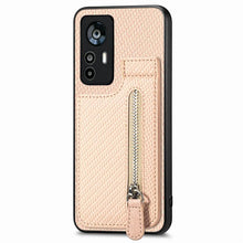 Load image into Gallery viewer, Carbon Fiber Vertical Flip Zipper Phone Case, For Xiaomi 12T, For Xiaomi POCO M5 4G, For Redmi Note 11T Pro 5G, For Redmi 10C, For Redmi Note 11 4G, For Redmi 10, For Redmi Note 10 4G