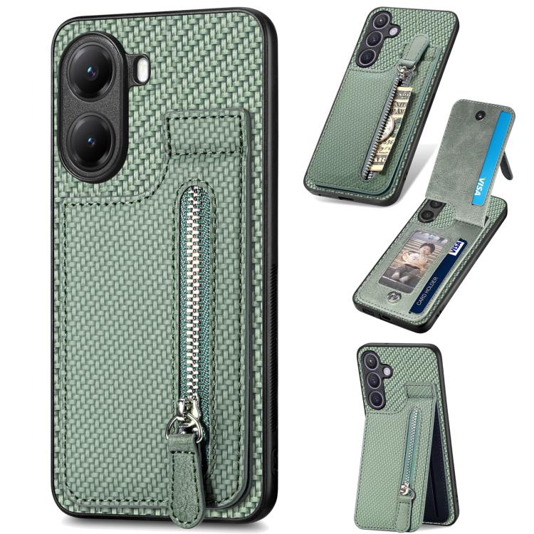 Carbon Fiber Vertical Flip Zipper Phone Case, For Redmi 15C 5G / 4G Glodal 171mm, For Xiaomi 15T, For Redmi K80 Pro / Poco F7 Ultra, For Redmi K80 / Poco F7 Pro, For Redmi Turbo 4, For Xiaomi Poco X7 Pro, For Redmi Note 12 5G, For Xiaomi 13 Pro        ...