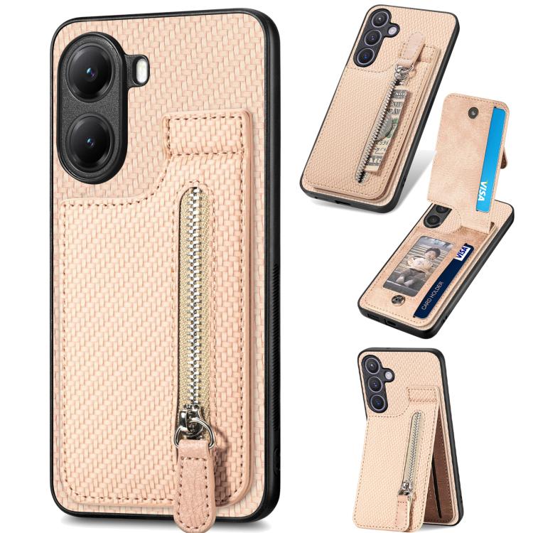 Carbon Fiber Vertical Flip Zipper Phone Case, For Redmi 15C 5G / 4G Glodal 171mm, For Xiaomi 15T, For Redmi K80 Pro / Poco F7 Ultra, For Redmi K80 / Poco F7 Pro, For Redmi Turbo 4, For Xiaomi Poco X7 Pro, For Redmi Note 12 5G, For Xiaomi 13 Pro        ...