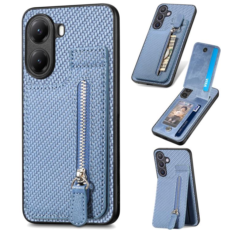 Carbon Fiber Vertical Flip Zipper Phone Case, For Redmi 15C 5G / 4G Glodal 171mm, For Xiaomi 15T, For Redmi K80 Pro / Poco F7 Ultra, For Redmi K80 / Poco F7 Pro, For Redmi Turbo 4, For Xiaomi Poco X7 Pro, For Redmi Note 12 5G, For Xiaomi 13 Pro        ...