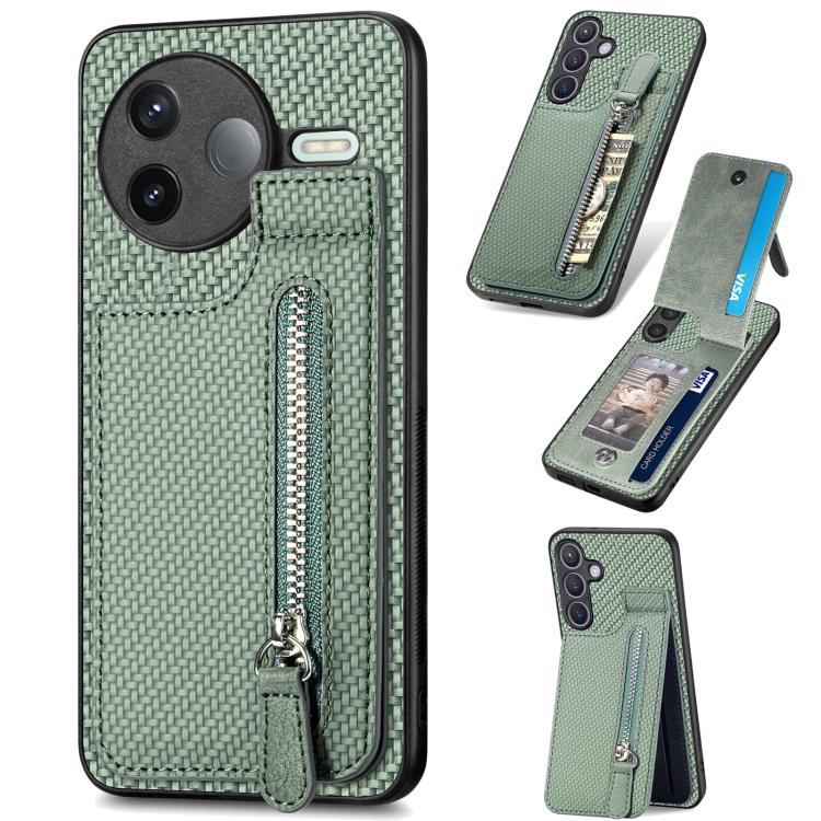Carbon Fiber Vertical Flip Zipper Phone Case, For Redmi 15C 5G / 4G Glodal 171mm, For Xiaomi 15T, For Redmi K80 Pro / Poco F7 Ultra, For Redmi K80 / Poco F7 Pro, For Redmi Turbo 4, For Xiaomi Poco X7 Pro, For Redmi Note 12 5G, For Xiaomi 13 Pro        ...
