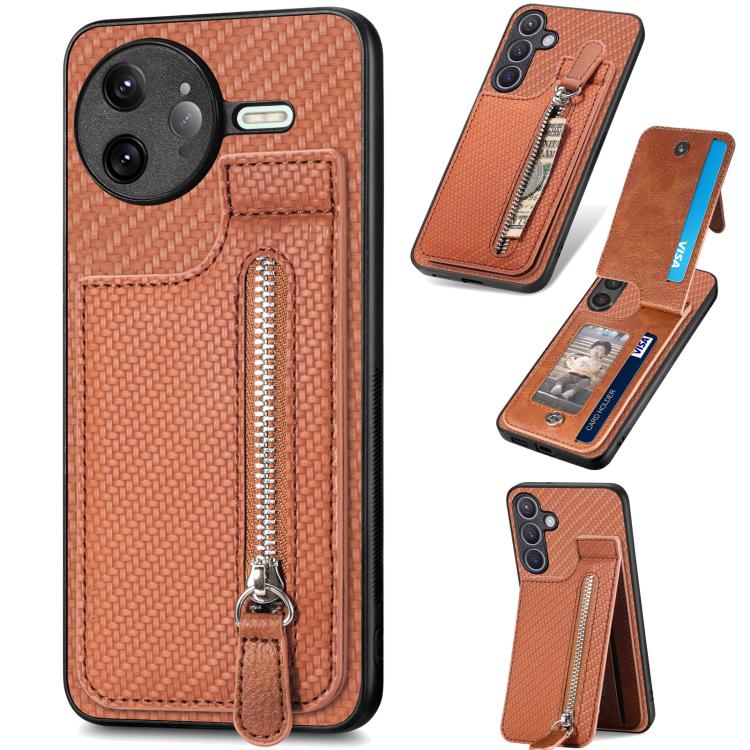 Carbon Fiber Vertical Flip Zipper Phone Case, For Redmi 15C 5G / 4G Glodal 171mm, For Xiaomi 15T, For Redmi K80 Pro / Poco F7 Ultra, For Redmi K80 / Poco F7 Pro, For Redmi Turbo 4, For Xiaomi Poco X7 Pro, For Redmi Note 12 5G, For Xiaomi 13 Pro        ...