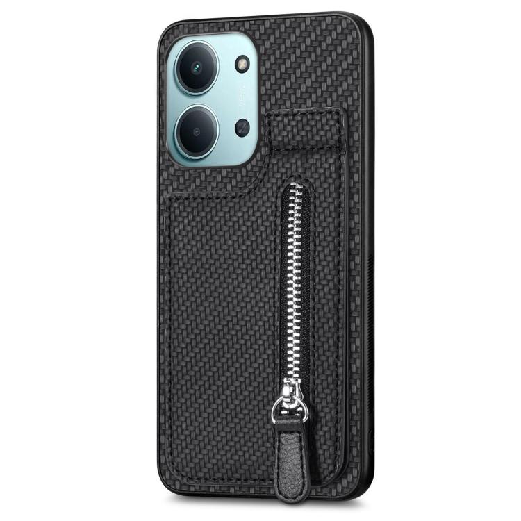 Carbon Fiber Vertical Flip Zipper Phone Case, For Redmi 15C 5G / 4G Glodal 171mm, For Xiaomi 15T, For Redmi K80 Pro / Poco F7 Ultra, For Redmi K80 / Poco F7 Pro, For Redmi Turbo 4, For Xiaomi Poco X7 Pro, For Redmi Note 12 5G, For Xiaomi 13 Pro        ...