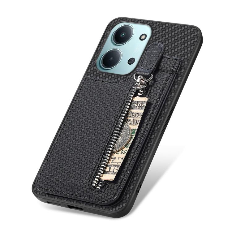 Carbon Fiber Vertical Flip Zipper Phone Case, For Redmi 15C 5G / 4G Glodal 171mm, For Xiaomi 15T, For Redmi K80 Pro / Poco F7 Ultra, For Redmi K80 / Poco F7 Pro, For Redmi Turbo 4, For Xiaomi Poco X7 Pro, For Redmi Note 12 5G, For Xiaomi 13 Pro        ...