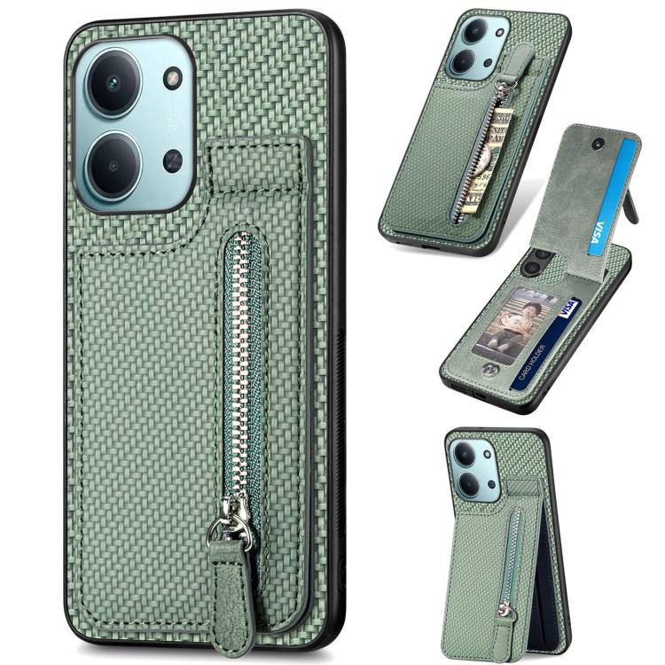 Carbon Fiber Vertical Flip Zipper Phone Case, For Redmi 15C 5G / 4G Glodal 171mm, For Xiaomi 15T, For Redmi K80 Pro / Poco F7 Ultra, For Redmi K80 / Poco F7 Pro, For Redmi Turbo 4, For Xiaomi Poco X7 Pro, For Redmi Note 12 5G, For Xiaomi 13 Pro        ...