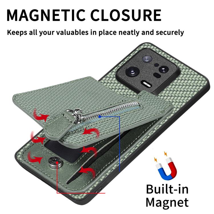 Carbon Fiber Vertical Flip Zipper Phone Case, For Redmi 15C 5G / 4G Glodal 171mm, For Xiaomi 15T, For Redmi K80 Pro / Poco F7 Ultra, For Redmi K80 / Poco F7 Pro, For Redmi Turbo 4, For Xiaomi Poco X7 Pro, For Redmi Note 12 5G, For Xiaomi 13 Pro        ...