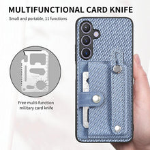 Load image into Gallery viewer, Wristband Kickstand Wallet Back Phone Case with Tool Knife
