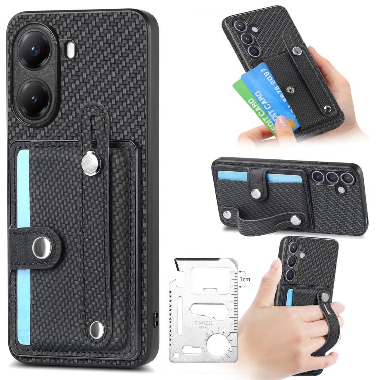 Wristband Kickstand Card Wallet Back Phone Case with Tool Knife, For Redmi 15C 5G / 4G Global 171mm, For Xiaomi 15T, For Redmi K80 Pro / Poco F7 Ultra, For Redmi K80 / Poco F7 Pro, For Redmi Turbo 4, For Xiaomi Poco X7 Pro, For Xiaomi 15 Pro           ...