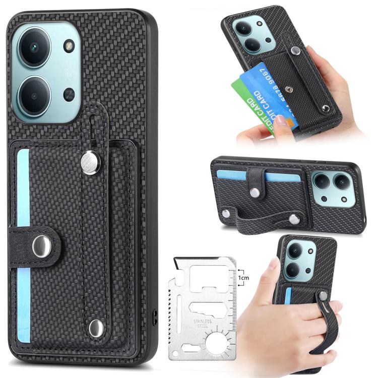 Wristband Kickstand Card Wallet Back Phone Case with Tool Knife, For Redmi 15C 5G / 4G Global 171mm, For Xiaomi 15T, For Redmi K80 Pro / Poco F7 Ultra, For Redmi K80 / Poco F7 Pro, For Redmi Turbo 4, For Xiaomi Poco X7 Pro, For Xiaomi 15 Pro           ...