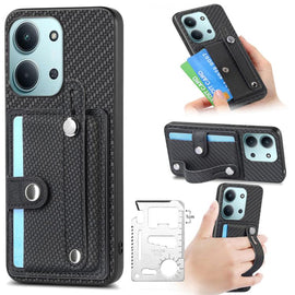 Wristband Kickstand Card Wallet Back Phone Case with Tool Knife, For Redmi 15C 5G / 4G Global 171mm, For Xiaomi 15T, For Redmi K80 Pro / Poco F7 Ultra, For Redmi K80 / Poco F7 Pro, For Redmi Turbo 4, For Xiaomi Poco X7 Pro, For Xiaomi 15 Pro           ...