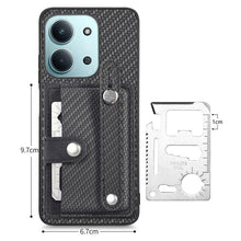 Load image into Gallery viewer, Wristband Kickstand Card Wallet Back Phone Case with Tool Knife, For Redmi 15C 5G / 4G Global 171mm, For Xiaomi 15T, For Redmi K80 Pro / Poco F7 Ultra, For Redmi K80 / Poco F7 Pro, For Redmi Turbo 4, For Xiaomi Poco X7 Pro, For Xiaomi 15 Pro           ...