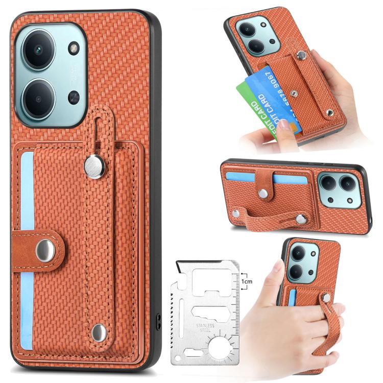 Wristband Kickstand Card Wallet Back Phone Case with Tool Knife, For Redmi 15C 5G / 4G Global 171mm, For Xiaomi 15T, For Redmi K80 Pro / Poco F7 Ultra, For Redmi K80 / Poco F7 Pro, For Redmi Turbo 4, For Xiaomi Poco X7 Pro, For Xiaomi 15 Pro           ...